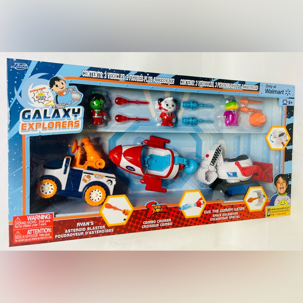 New Ryan's World Galaxy Explorers Asteroid Blaster Exclusive box Playset